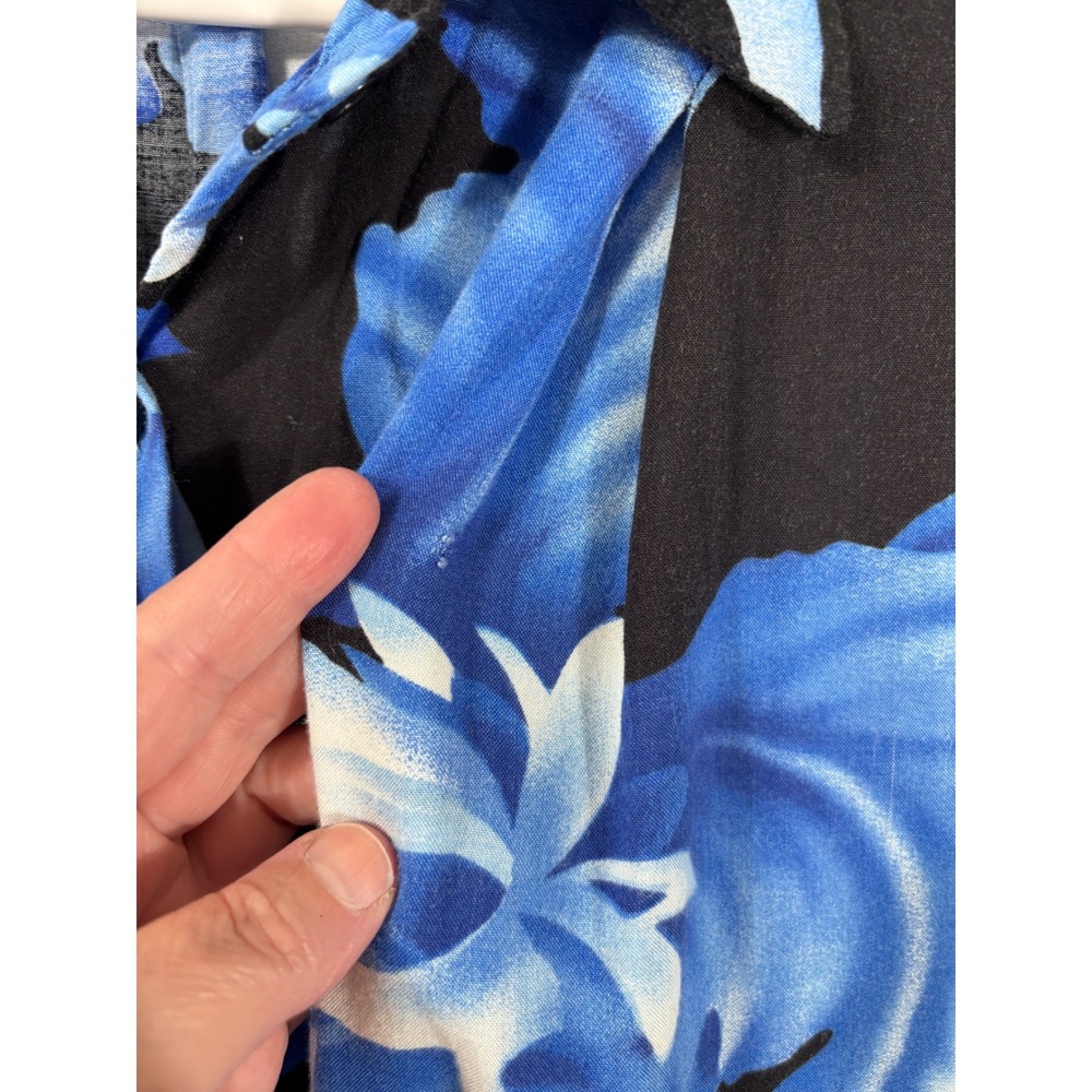 Stoplight California Button Up Shirt Large Blue Vintage Floral Hawaiian 80s - Picture 3 of 12